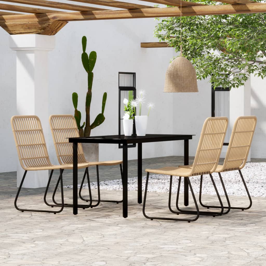 Set Mobili da Pranzo per Giardino 5 pz Rovere | homemem39