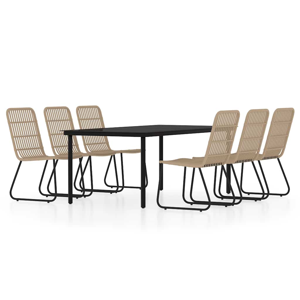 Set da Pranzo per Giardino 7 pz con Cuscini Rovere | homemem39