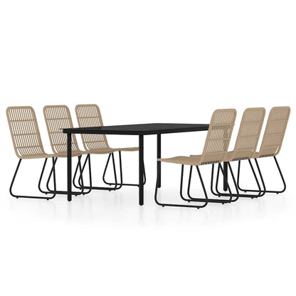 Set da Pranzo per Giardino 7 pz con Cuscini Rovere | homemem39