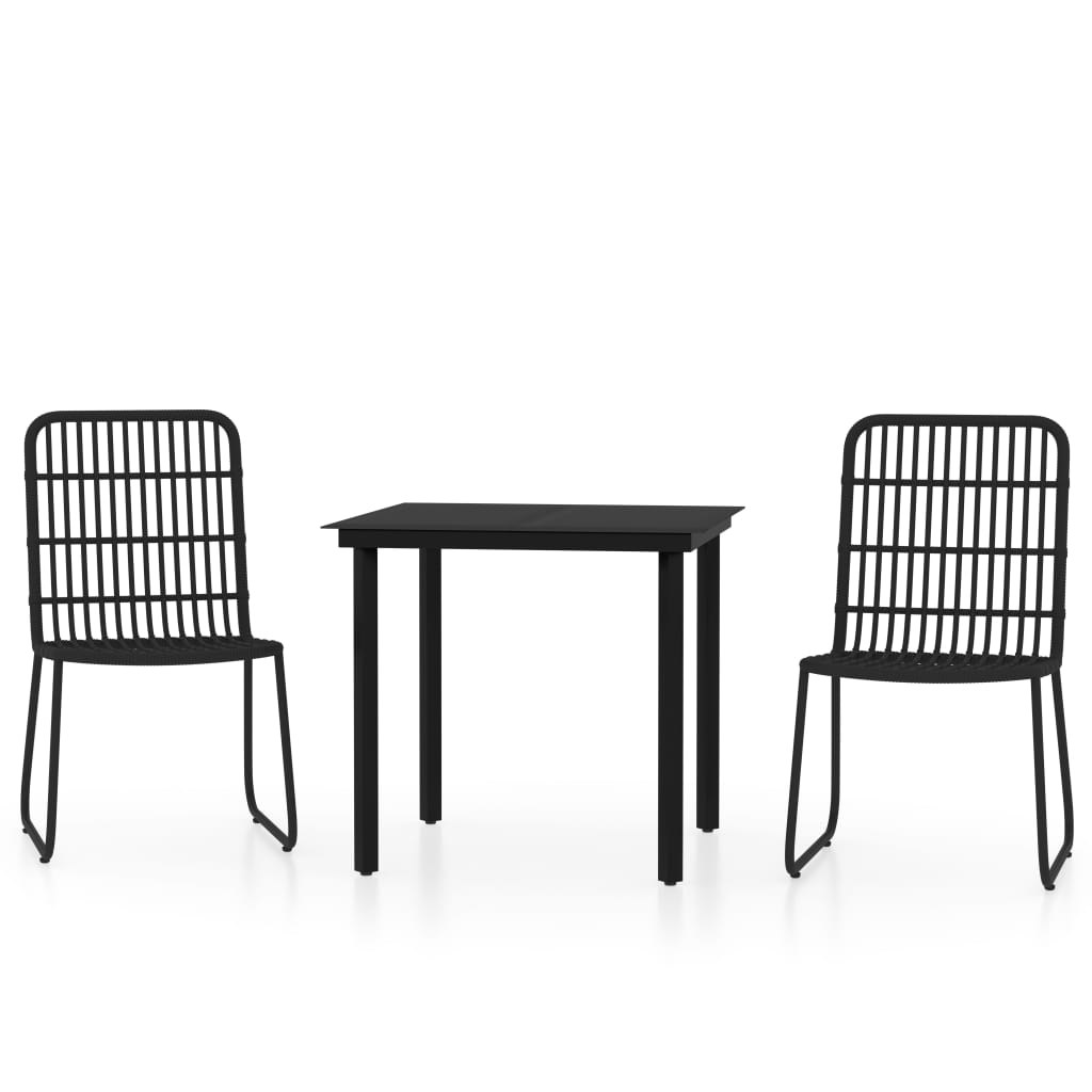 Set da Pranzo da Giardino 3 pz Nero | homemem39