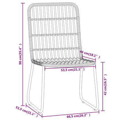 Set da Pranzo da Giardino 3 pz Nero | homemem39