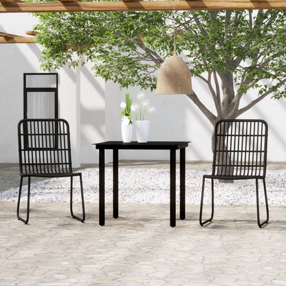 Set da Pranzo da Giardino 3 pz Nero | homemem39