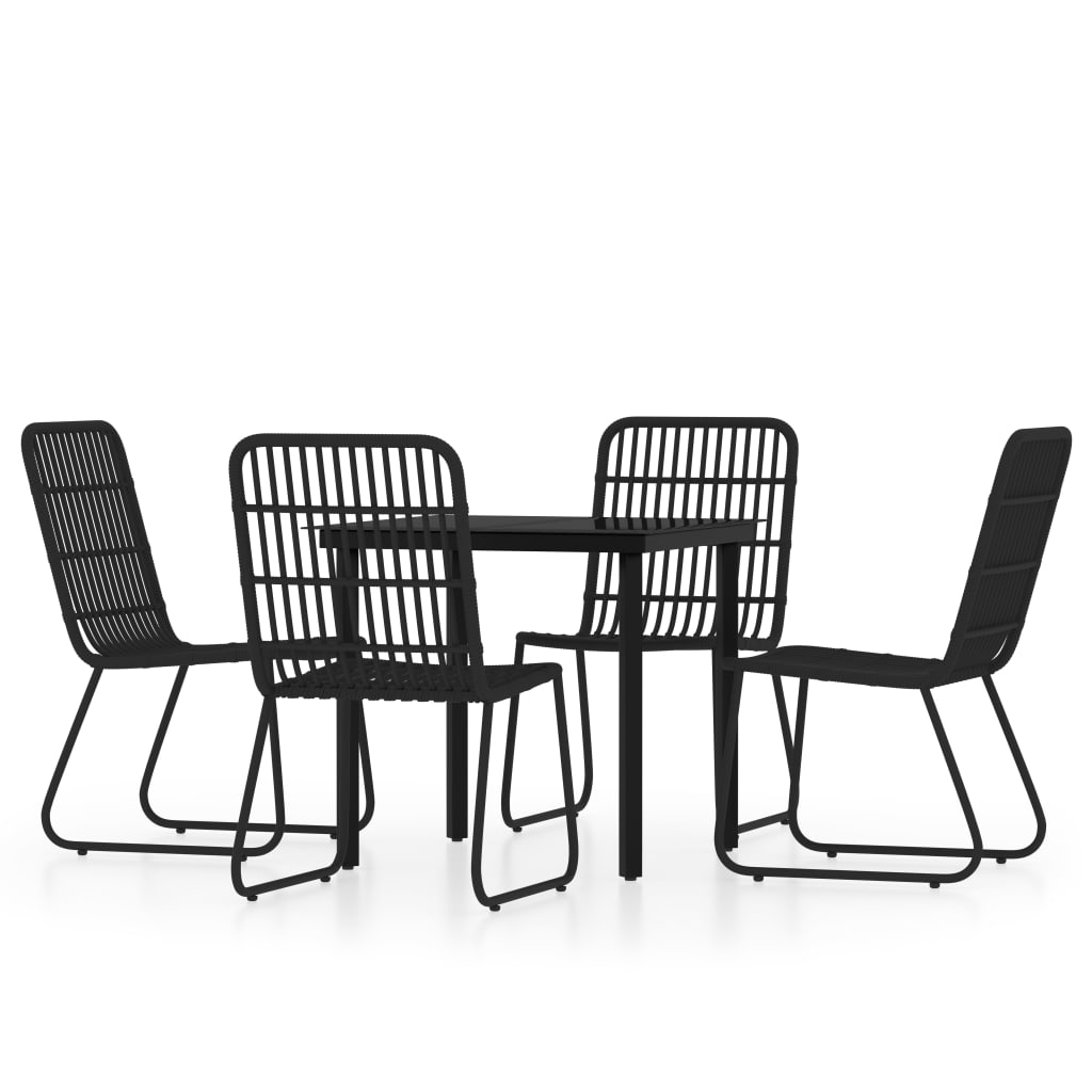 Set da Pranzo da Giardino 5 pz Nero - homemem39