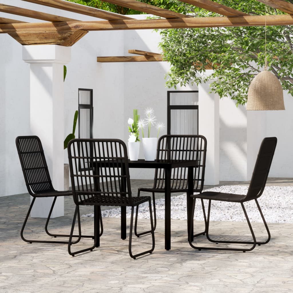 Set da Pranzo da Giardino 5 pz Nero - homemem39