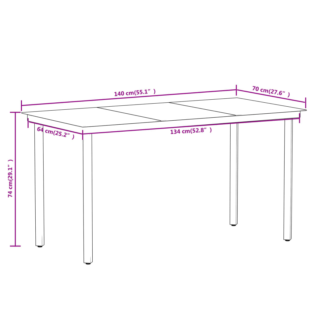 Set da Pranzo da Giardino 5 pz Nero | homemem39