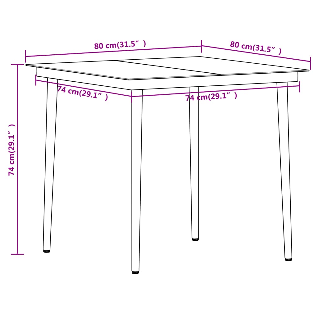 Set Mobili da Pranzo per Giardino 5 pz Rovere | homemem39