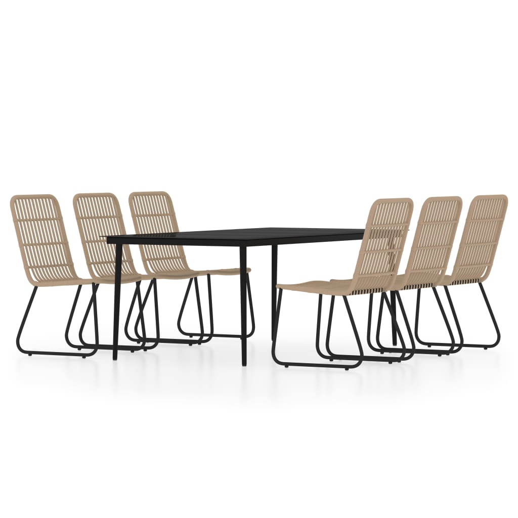 Set da Pranzo per Giardino 7 pz con Cuscini Rovere | homemem39