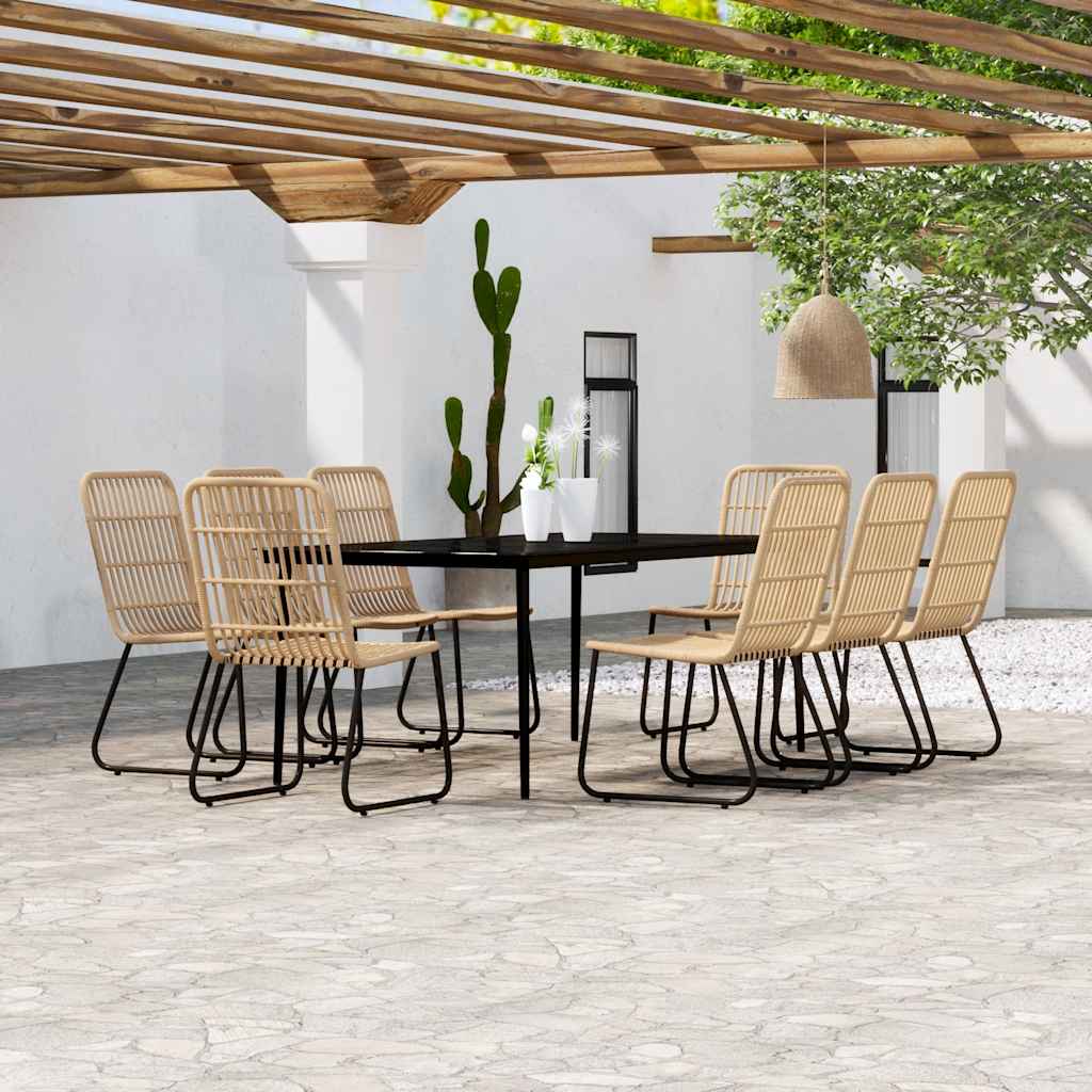 Set da Pranzo per Giardino97 pz con Cuscini Rovere | homemem39