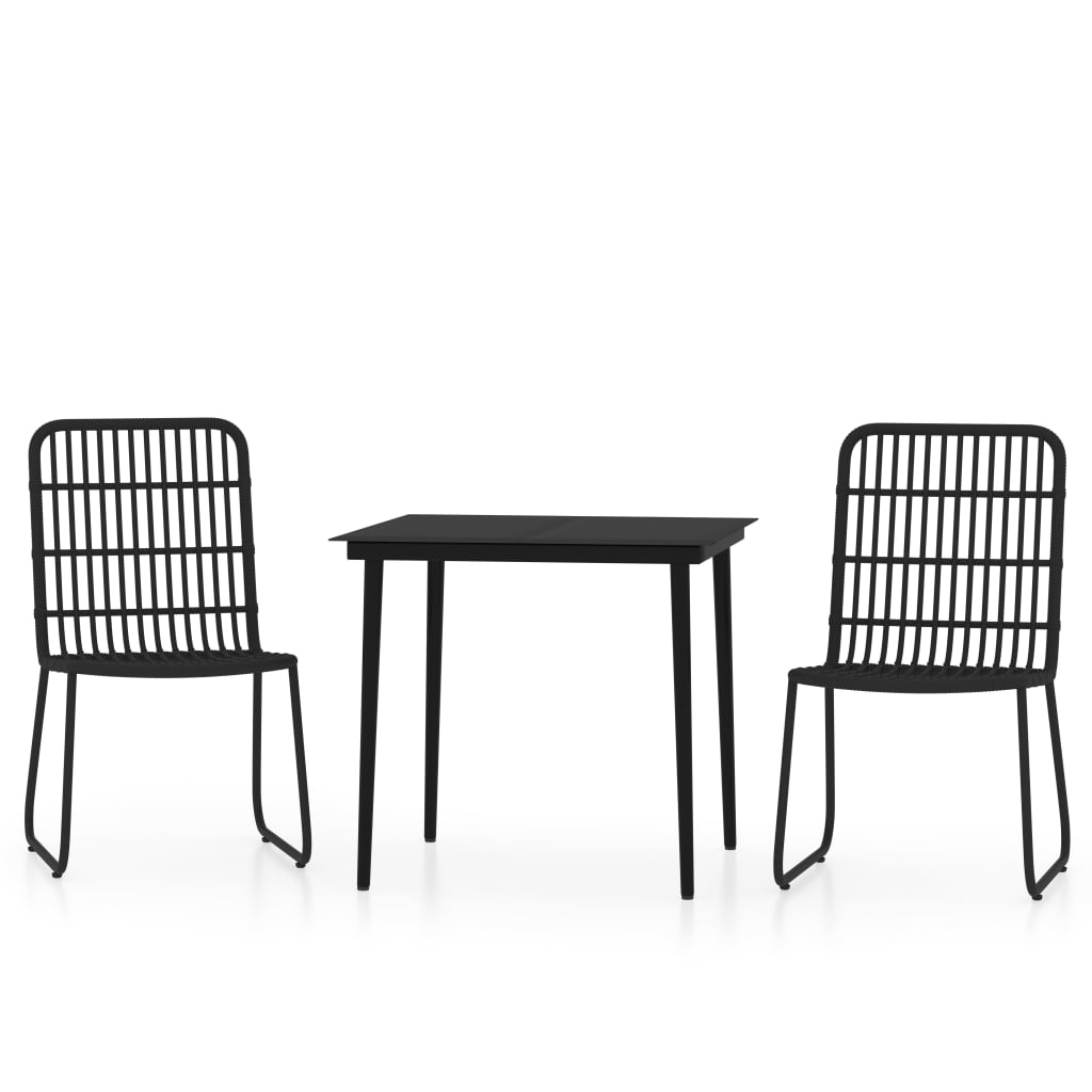 Set da Pranzo da Giardino 3 pz Nero | homemem39