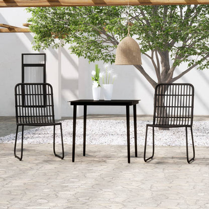 Set da Pranzo da Giardino 3 pz Nero | homemem39