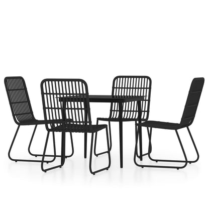 Set da Pranzo da Giardino 5 pz Nero - homemem39