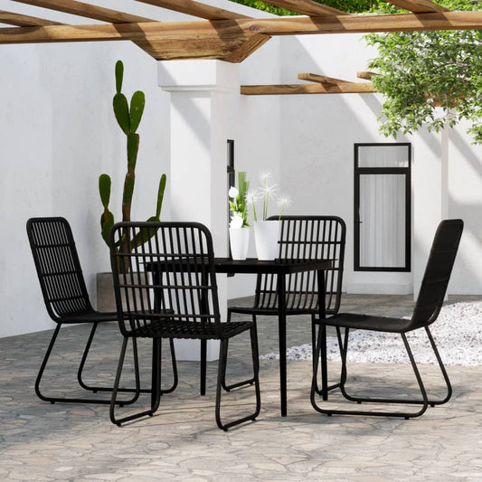 Set da Pranzo da Giardino 5 pz Nero - homemem39