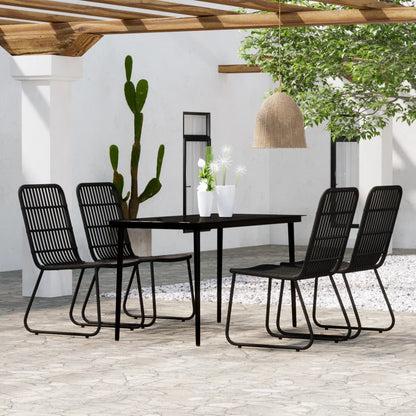 Set da Pranzo da Giardino 5 pz Nero - homemem39