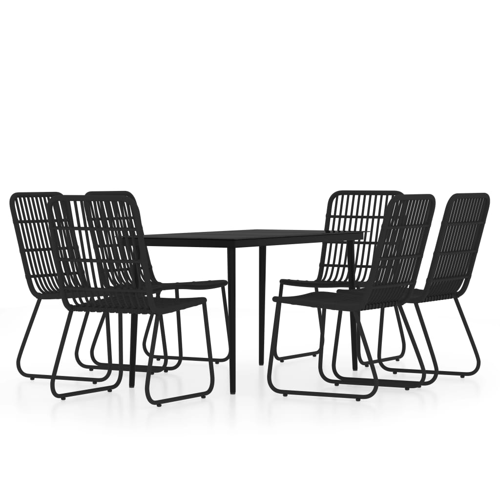 Set da Pranzo da Giardino 7 pz Nero | homemem39
