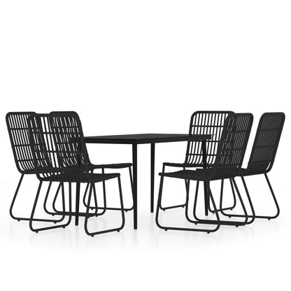 Set da Pranzo da Giardino 7 pz Nero | homemem39
