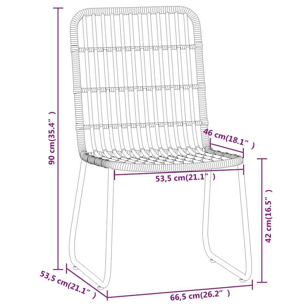 Set da Pranzo da Giardino 7 pz Nero | homemem39