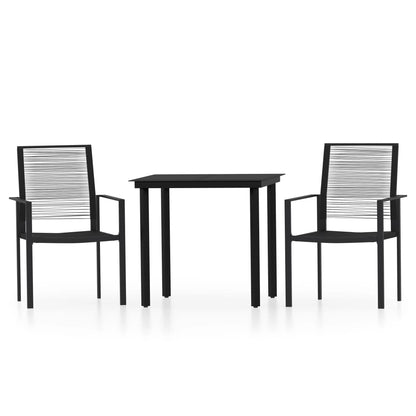 Set Mobili da Pranzo per Giardino 3 pz Nero | homemem39
