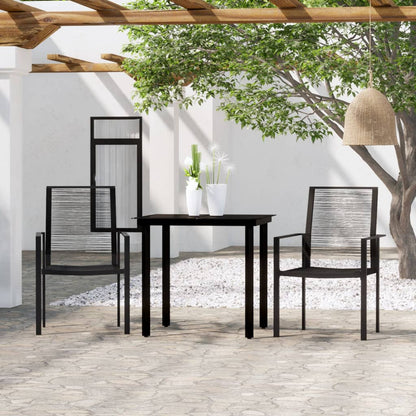 Set Mobili da Pranzo per Giardino 3 pz Nero | homemem39
