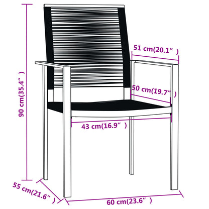 Set Mobili da Pranzo per Giardino 5 pz Nero | homemem39