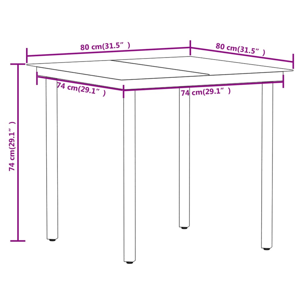 Set Mobili da Pranzo per Giardino 5 pz Nero | homemem39