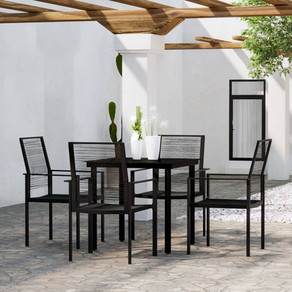 Set Mobili da Pranzo per Giardino 5 pz Nero | homemem39