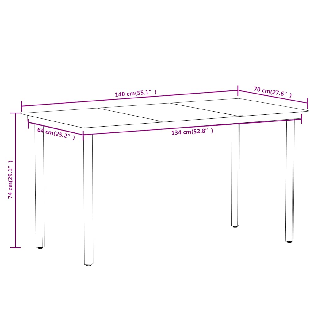 Set da Pranzo da Giardino 5 pz Nero | homemem39