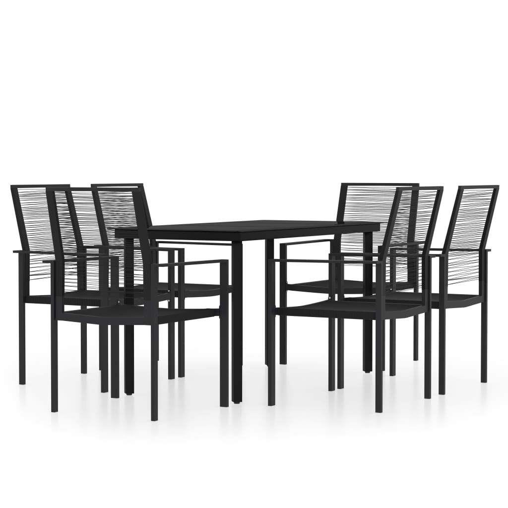 Set da Pranzo da Giardino 7 pz Nero | homemem39