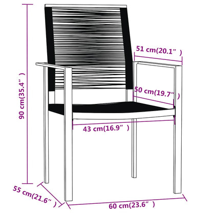 Set Mobili da Pranzo da Giardino 9 pz con Cuscini Nero | homemem39