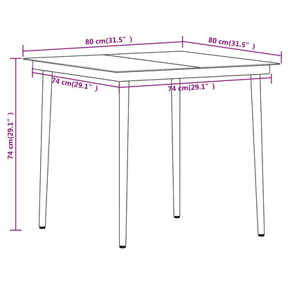 Set Mobili da Pranzo per Giardino 3 pz Nero | homemem39