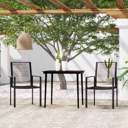 Set Mobili da Pranzo per Giardino 3 pz Nero | homemem39
