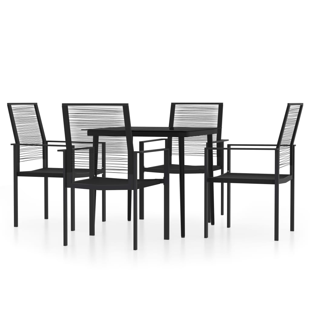 Set da Pranzo da Giardino 5 pz Nero - homemem39