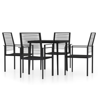 Set da Pranzo da Giardino 5 pz Nero - homemem39