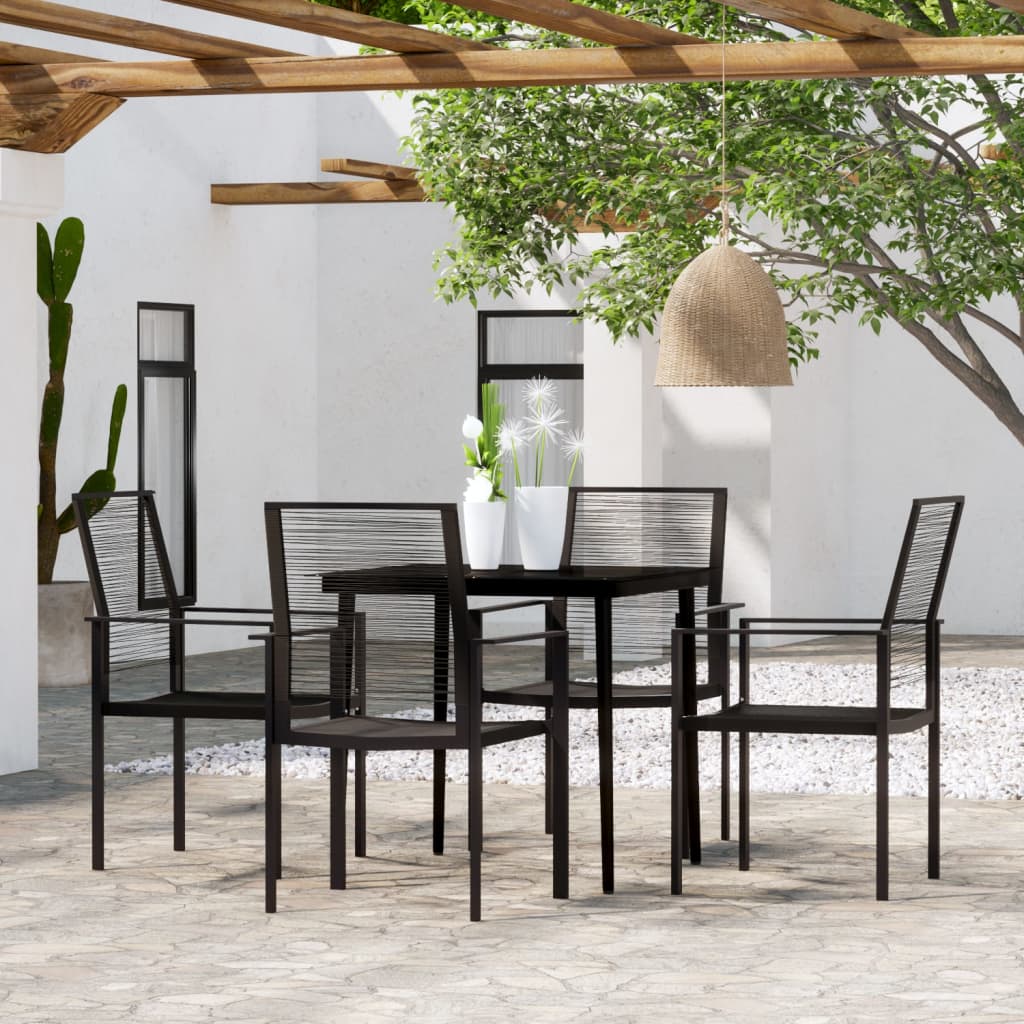 Set da Pranzo da Giardino 5 pz Nero - homemem39