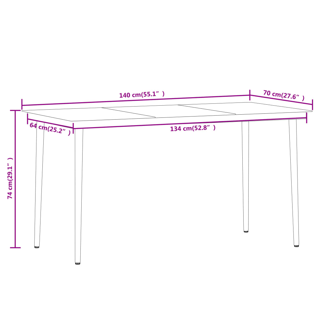 Set da Pranzo da Giardino 5 pz Nero | homemem39