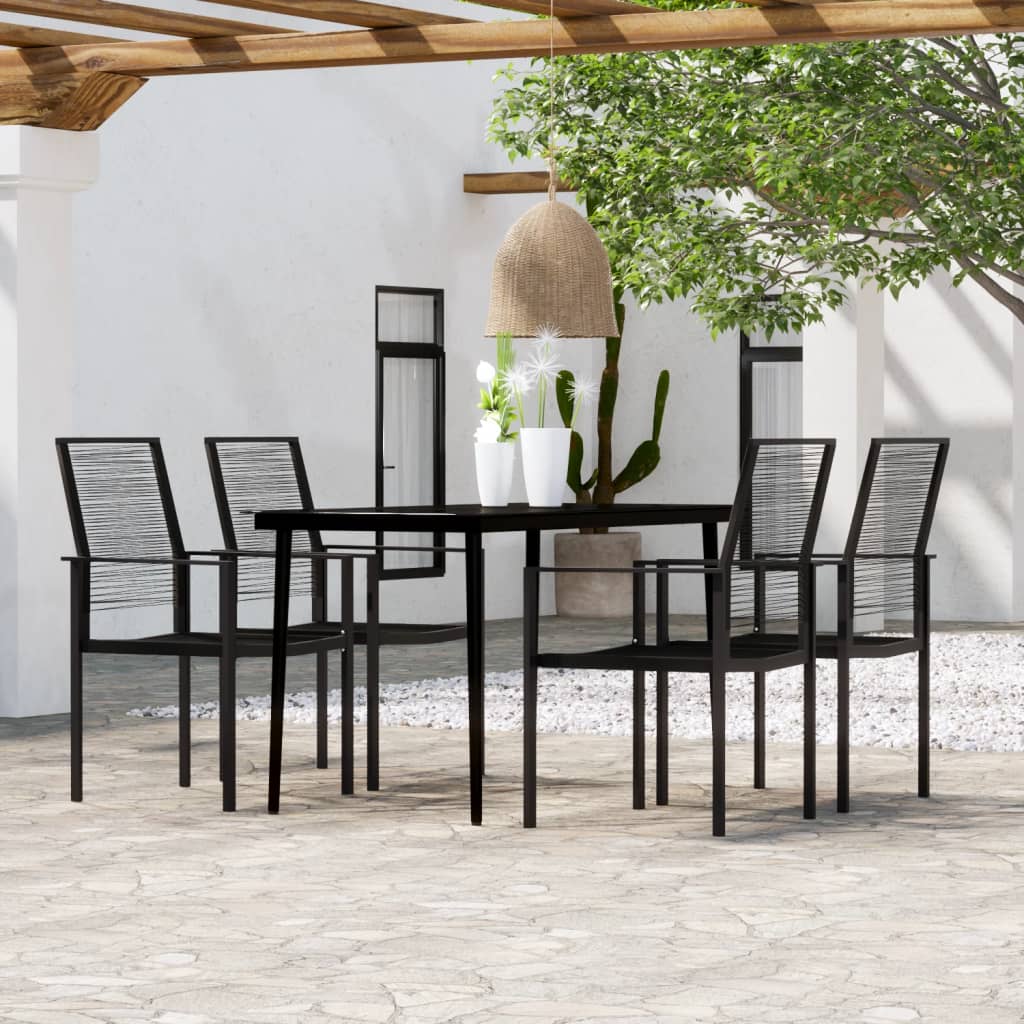 Set da Pranzo da Giardino 5 pz Nero | homemem39
