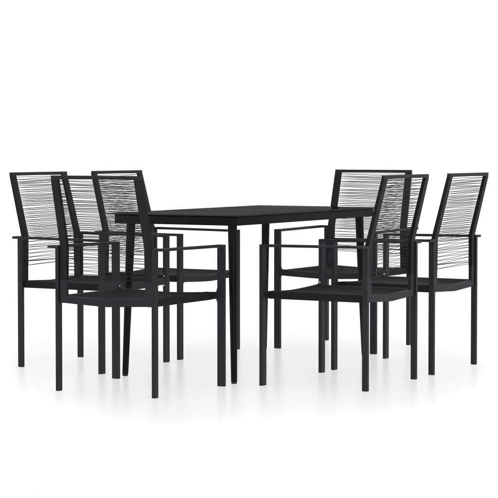 Set da Pranzo da Giardino 7 pz Nero - homemem39