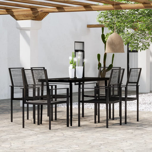 Set da Pranzo da Giardino 7 pz Nero - homemem39