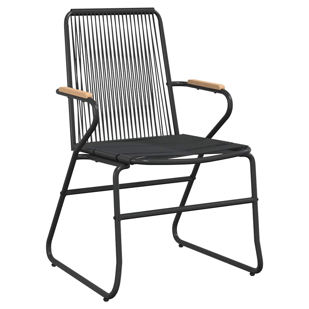 Set da Pranzo da Giardino 3 pz Nero in Rattan PVC | homemem39
