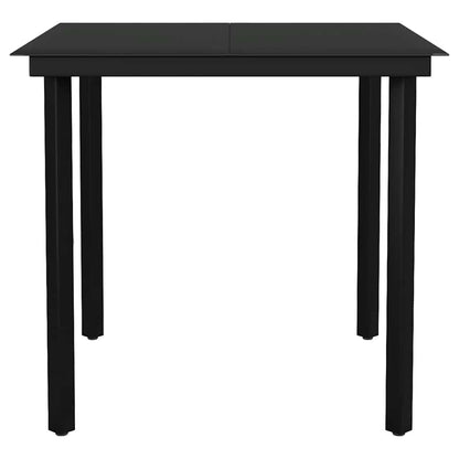 Set da Pranzo da Giardino 3 pz Nero in Rattan PVC | homemem39