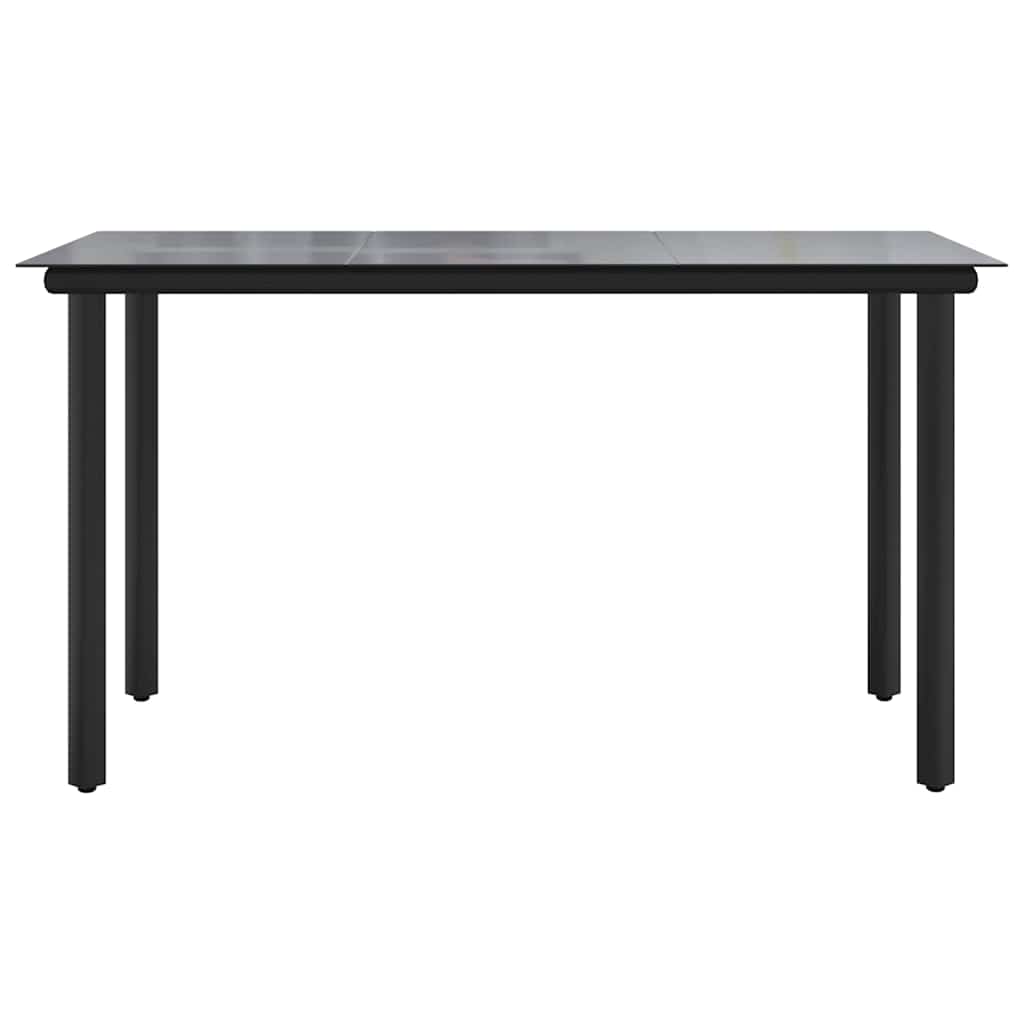 Set da Pranzo da Giardino 7 pz Nero in Rattan PVC | homemem39