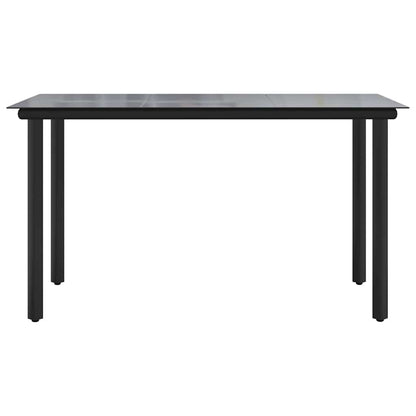 Set da Pranzo da Giardino 7 pz Nero in Rattan PVC | homemem39