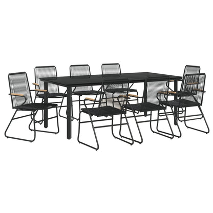 Set da Pranzo da Giardino 9 pz Nero in Rattan PVC - homemem39