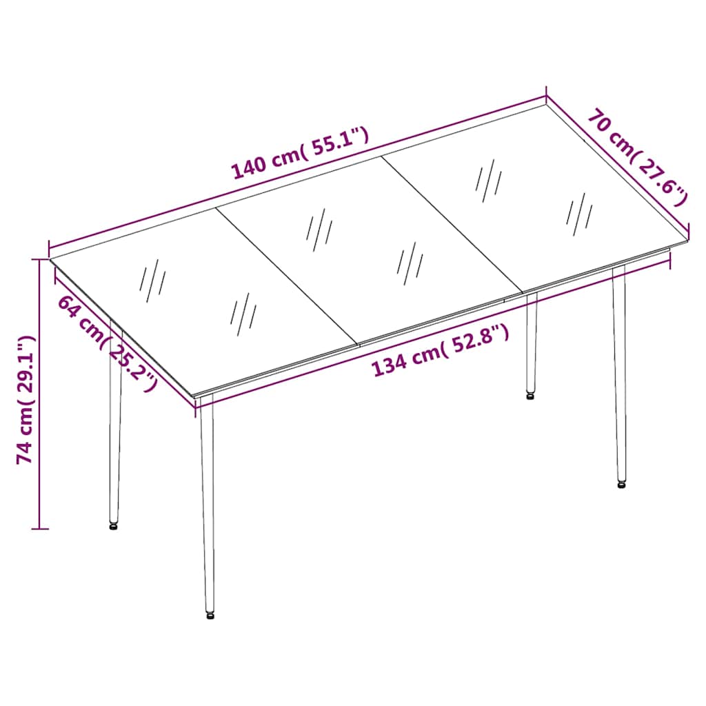 Set da Pranzo da Giardino 5 pz Nero in Rattan PVC | homemem39