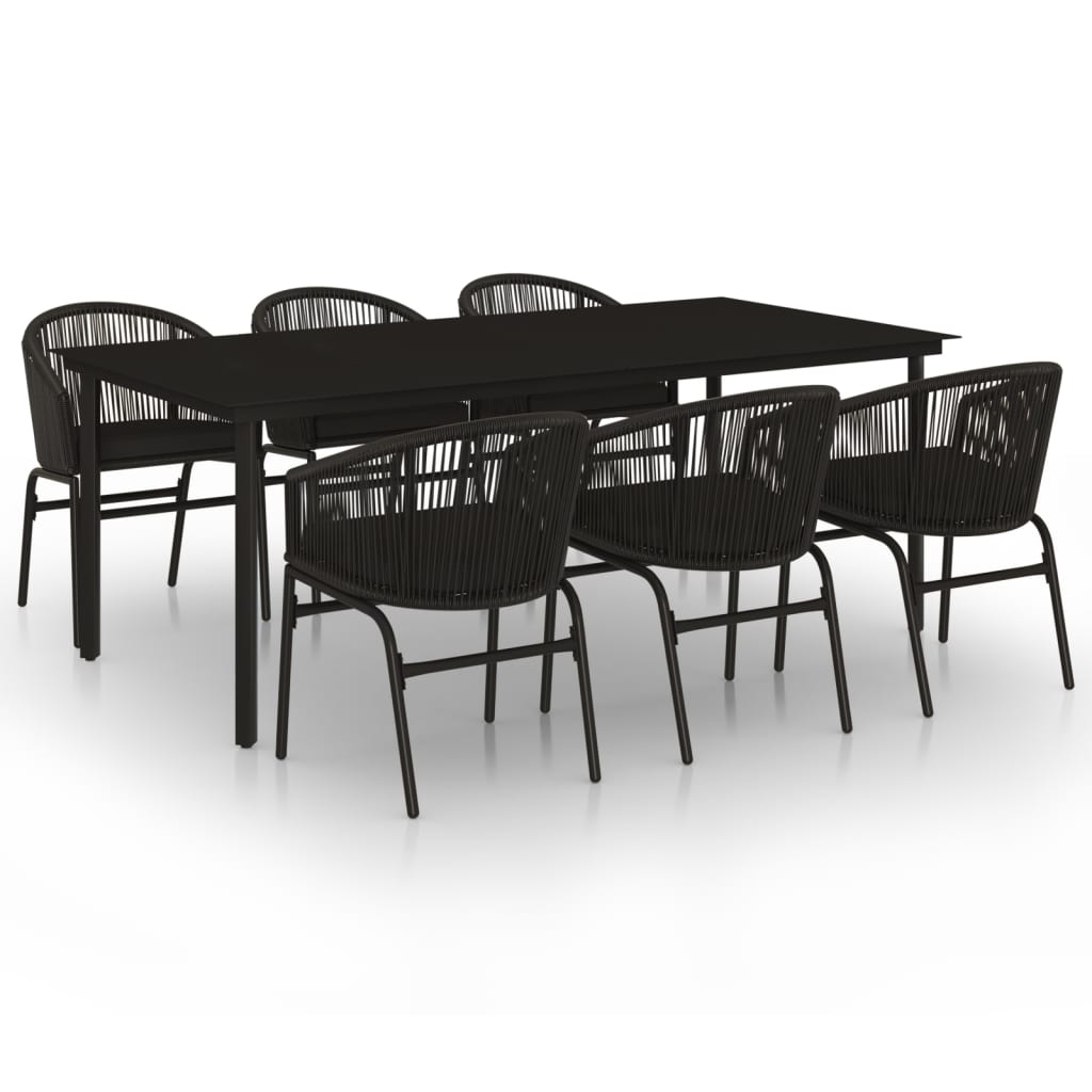 Set da Pranzo da Giardino 7 pz Nero | homemem39