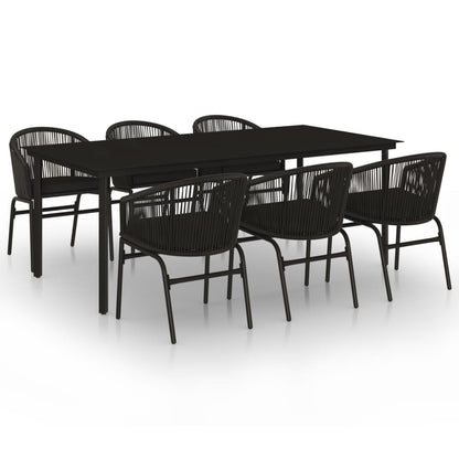 Set da Pranzo da Giardino 7 pz Nero - homemem39