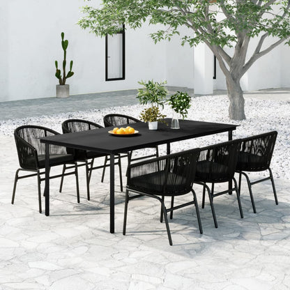 Set da Pranzo da Giardino 7 pz Nero | homemem39