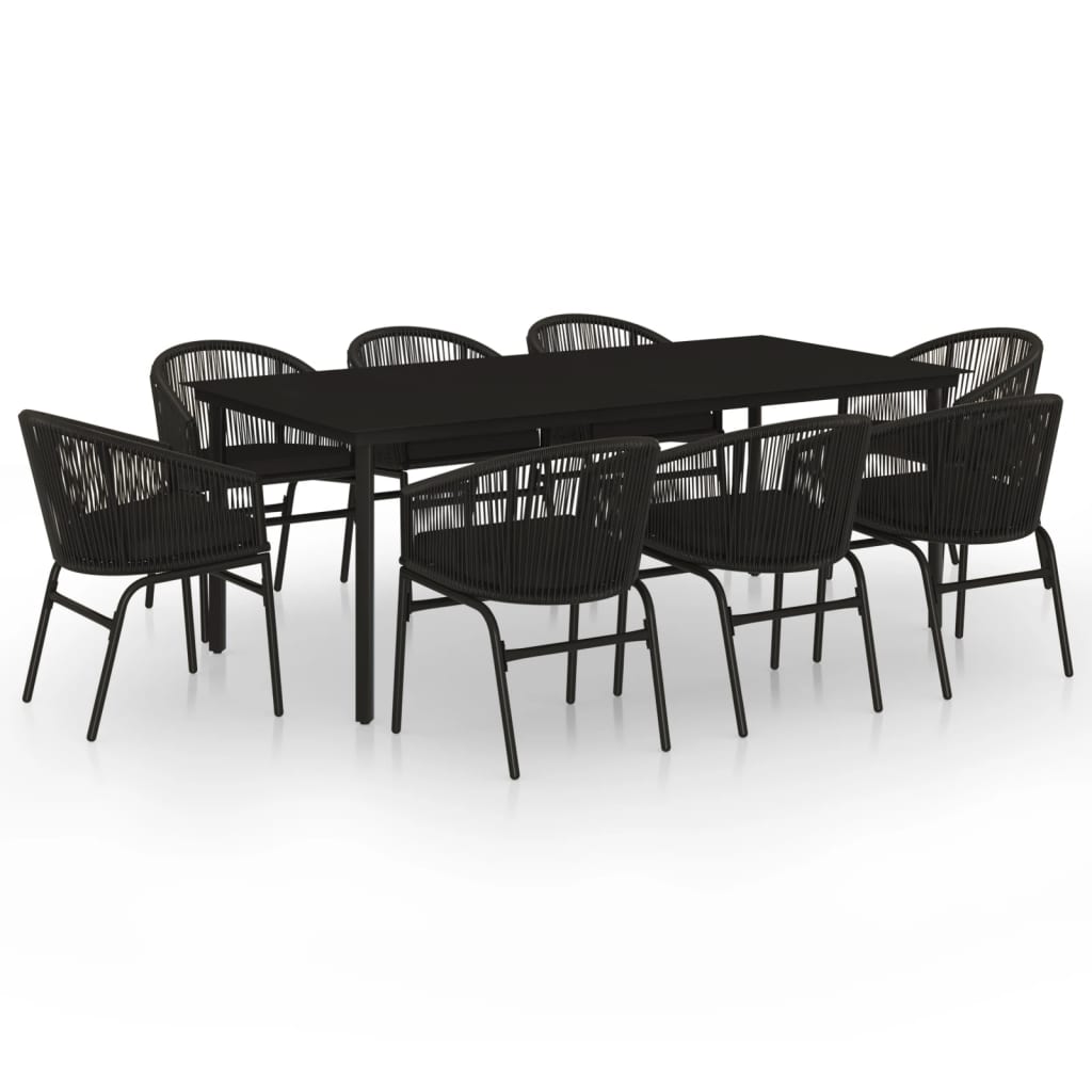 Set da Pranzo da Giardino 9 pz Nero | homemem39