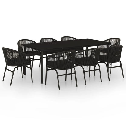 Set da Pranzo da Giardino 9 pz Nero | homemem39