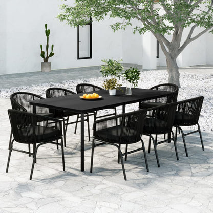 Set da Pranzo da Giardino 9 pz Nero | homemem39