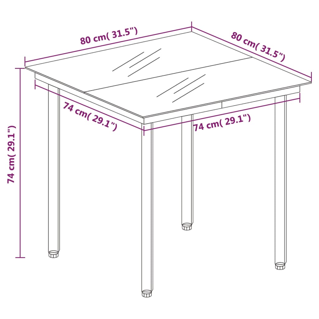 Set Mobili da Pranzo per Giardino 3 pz Marrone | homemem39